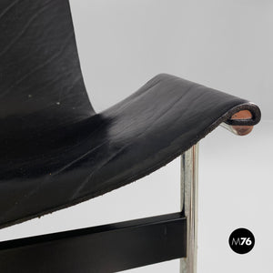 Metal and leather T or 3LC chairs by Katavolos, Douglas and Kelley for ICF, 1960s