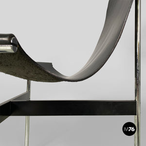 Metal and leather T or 3LC chairs by Katavolos, Douglas and Kelley for ICF, 1960s