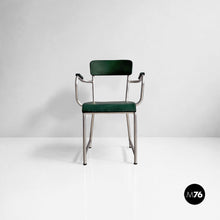 画像をギャラリービューアに読み込む, Metal and faux leather chairs by Maltoni Carlo Arredi Metallici, 1930s
