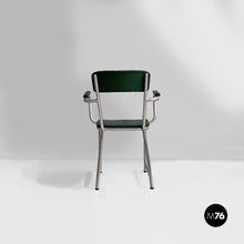 画像をギャラリービューアに読み込む, Metal and faux leather chairs by Maltoni Carlo Arredi Metallici, 1930s
