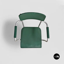 画像をギャラリービューアに読み込む, Metal and faux leather chairs by Maltoni Carlo Arredi Metallici, 1930s
