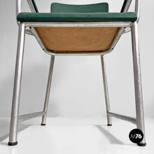 画像をギャラリービューアに読み込む, Metal and faux leather chairs by Maltoni Carlo Arredi Metallici, 1930s

