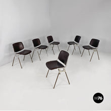 Load image into Gallery viewer, Dark brown leather DSC chairs by Giancarlo Piretti for Anonima Castelli, 1970s
