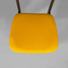 Load image into Gallery viewer, Wooden and yellow fabric chairs, 1960s
