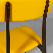 Load image into Gallery viewer, Wooden and yellow fabric chairs, 1960s
