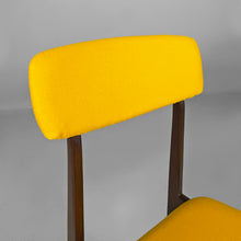 Load image into Gallery viewer, Wooden and yellow fabric chairs, 1960s
