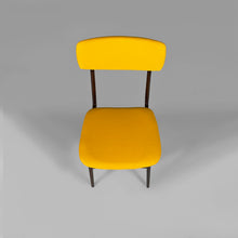 Load image into Gallery viewer, Wooden and yellow fabric chairs, 1960s
