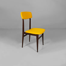 Load image into Gallery viewer, Wooden and yellow fabric chairs, 1960s
