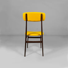 Load image into Gallery viewer, Wooden and yellow fabric chairs, 1960s
