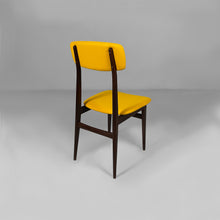 Load image into Gallery viewer, Wooden and yellow fabric chairs, 1960s
