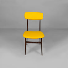 Load image into Gallery viewer, Wooden and yellow fabric chairs, 1960s
