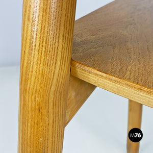 Solid oak wood chairs, 1960s