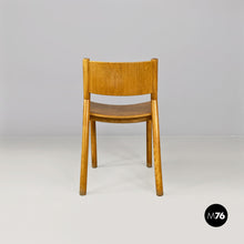 将图片加载到图库查看器，Solid oak wood chairs, 1960s
