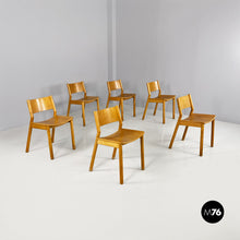 将图片加载到图库查看器，Solid oak wood chairs, 1960s
