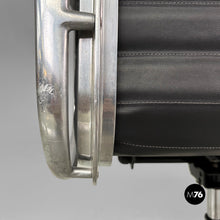 Carica l&#39;immagine nel visualizzatore di Gallery, Dark grey leather office chairs EA108 by Charles and Ray Eames for ICF, 1970s
