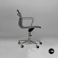 Carica l&#39;immagine nel visualizzatore di Gallery, Dark grey leather office chairs EA108 by Charles and Ray Eames for ICF, 1970s
