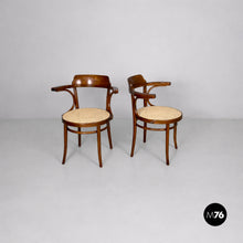 Load image into Gallery viewer, Chairs in wood and straw, 1950s
