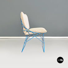 Load image into Gallery viewer, Light blue metal and beige fabric Sof Sof chairs by Enzo Mari for Driade, 1980s
