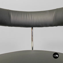 Carica l&#39;immagine nel visualizzatore di Gallery, Tub chairs with chromed metal and black leatherette, 1970s
