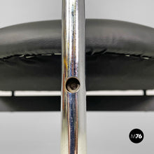 Carica l&#39;immagine nel visualizzatore di Gallery, Tub chairs with chromed metal and black leatherette, 1970s
