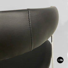Carica l&#39;immagine nel visualizzatore di Gallery, Tub chairs with chromed metal and black leatherette, 1970s

