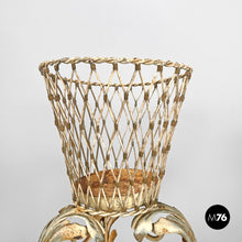 Load image into Gallery viewer, White wrought iron vase holder with floral decorations, 1900s
