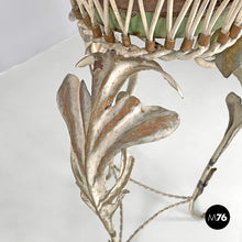 Load image into Gallery viewer, White wrought iron vase holder with floral decorations, 1900s
