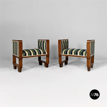 Carica l'immagine nel visualizzatore di Gallery, Benches in fabric and wood, 1930s
