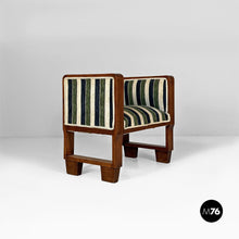 Carica l'immagine nel visualizzatore di Gallery, Benches in fabric and wood, 1930s
