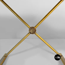 Carica l'immagine nel visualizzatore di Gallery, Stools in golden metal and white fabric, 1980s
