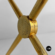 Carica l'immagine nel visualizzatore di Gallery, Stools in golden metal and white fabric, 1980s
