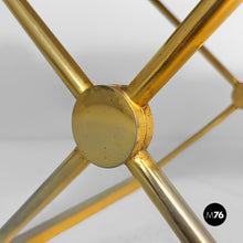 Carica l'immagine nel visualizzatore di Gallery, Stools in golden metal and white fabric, 1980s

