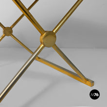 Carica l'immagine nel visualizzatore di Gallery, Stools in golden metal and white fabric, 1980s
