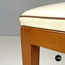 Load image into Gallery viewer, White leather and wood chair by Giovanni Gariboldi, 1940s
