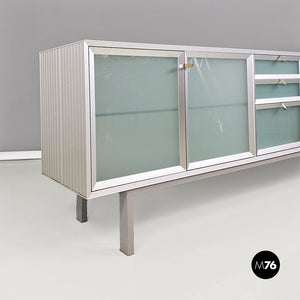 Aluminum and glass Pandora sideboard by Antonia Astori for Driade Aleph, 1990s