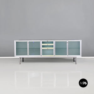 Aluminum and glass Pandora sideboard by Antonia Astori for Driade Aleph, 1990s
