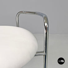 Load image into Gallery viewer, Metal stool with white faux leather, 1980s
