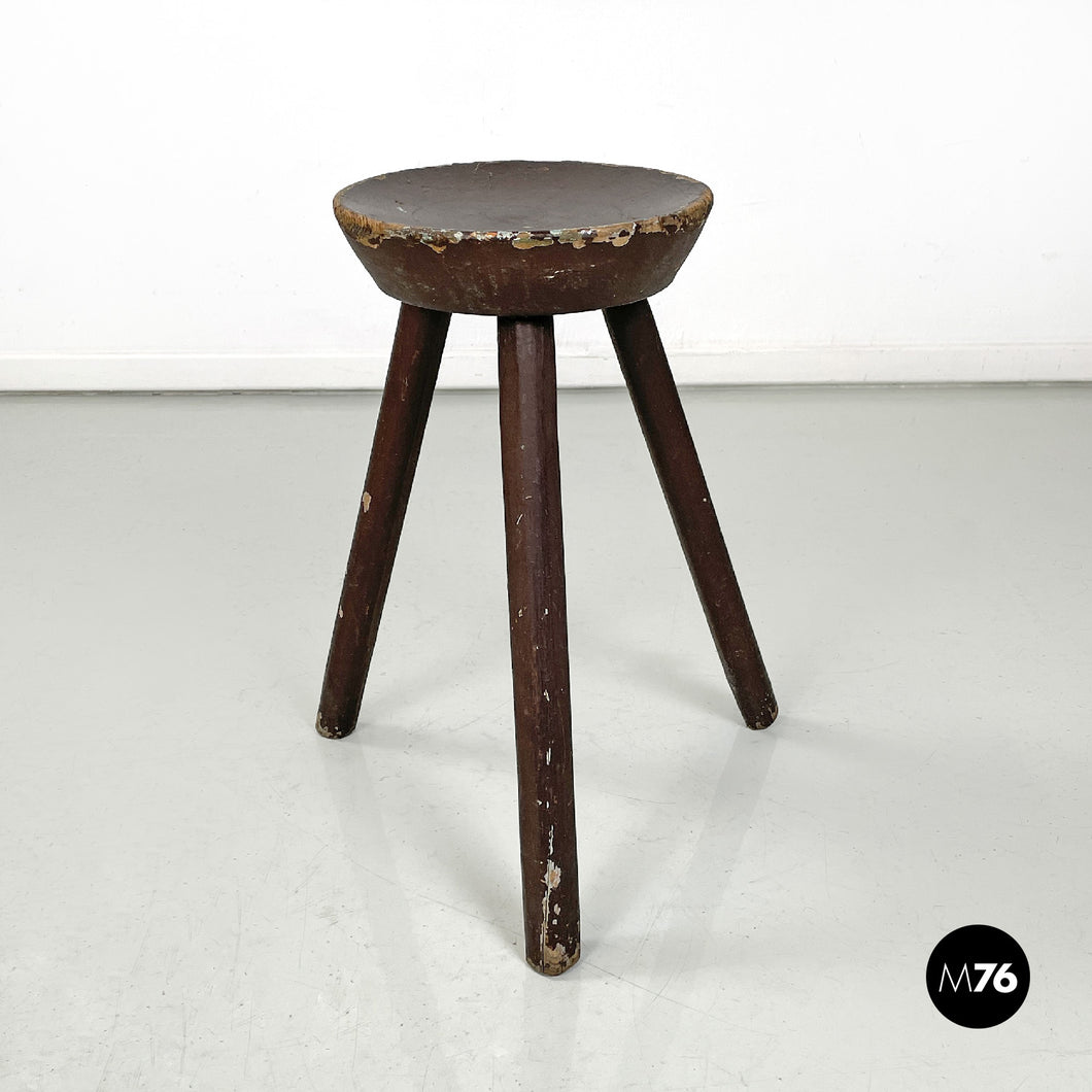 Brown painted wooden stool, 1920s