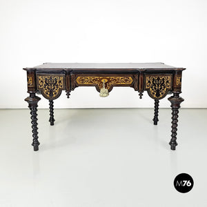 Wooden desk with inlay decorations, early 1900s