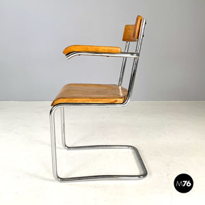 Wooden and chromed steel chair by Ladislav Zak, 1930s