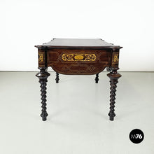 Load image into Gallery viewer, Wooden desk with inlay decorations, early 1900s
