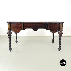 Wooden desk with inlay decorations, early 1900s