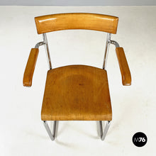 Load image into Gallery viewer, Wooden and chromed steel chair by Ladislav Zak, 1930s
