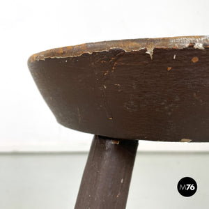 Brown painted wooden stool, 1920s