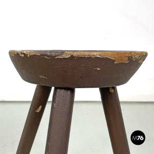 Brown painted wooden stool, 1920s