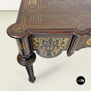 Wooden desk with inlay decorations, early 1900s