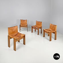 Load image into Gallery viewer, Wood and brown chair Monk by Afra and Tobia Scarpa for Molteni, 1960s
