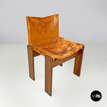 Load image into Gallery viewer, Wood and brown chair Monk by Afra and Tobia Scarpa for Molteni, 1960s
