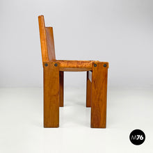 Load image into Gallery viewer, Wood and brown chair Monk by Afra and Tobia Scarpa for Molteni, 1960s
