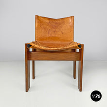 Load image into Gallery viewer, Wood and brown chair Monk by Afra and Tobia Scarpa for Molteni, 1960s
